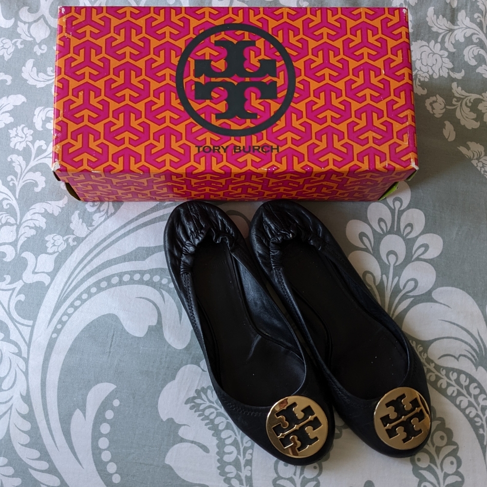 Tory Burch Minnie Leather Travel Ballet Flat